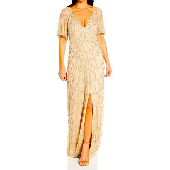 Lord Taylor Dresses Gold Sequenced Lord And Taylor Formal